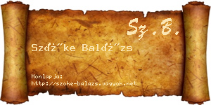 Szőke Balázs névjegykártya